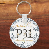 Waterverf Floral Proverbs 31 ・ Een gezonde vrouw ・ Sleutelhanger (Voorkant)