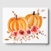Waterverf Floral Pumpkin | Baby shower-gastboek Gastenboek (Achterkant)