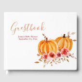 Waterverf Floral Pumpkin | Baby shower-gastboek Gastenboek (Voorkant)
