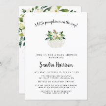 Waterverf Floral Pumpkin Baby shower