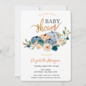 Waterverf Floral Pumpkin Baby shower Kaart (Voorkant)