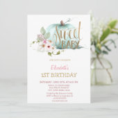 Waterverf Floral Pumpkin gestreept op zaterdag Kaart (Staand voorkant)