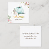 Waterverf Floral Pumpkin, Handmade Vierkante Visitekaartje (Voorkant / Achterkant)