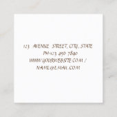 Waterverf Floral Pumpkin, Handmade Vierkante Visitekaartje (Achterkant)