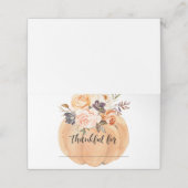 Waterverf Floral Pumpkin Herfst Thanksgiving Plaatskaartje (Buitenkant ongevouwen)