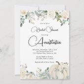 Waterverf Floral Pumpkin Herfst Vrijgezellenfeest Kaart (Voorkant)