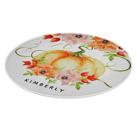 Waterverf Floral Pumpkin Snijplank (Hoek)