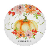 Waterverf Floral Pumpkin Snijplank (Voorkant)