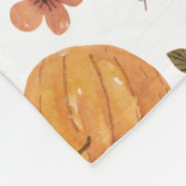 Waterverf Floral Pumpkins and Leaves Fleece Deken (Hoek)