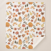 Waterverf Floral Pumpkins and Leaves Sherpa Deken (Voorkant)