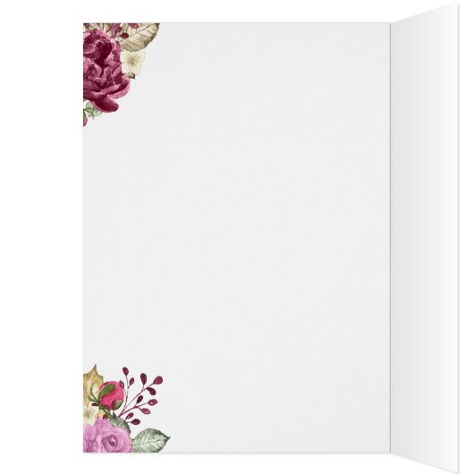 Waterverf Floral Pumpkins Herfst Birthday Kaart (Binnen (Links))