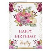 Waterverf Floral Pumpkins Herfst Birthday Kaart (Voorkant)