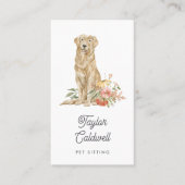 Waterverf Floral Pup | Pet Care Visitekaartje (Voorkant)