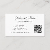Waterverf Floral QR Code Event Planner Visitekaartje (Achterkant)