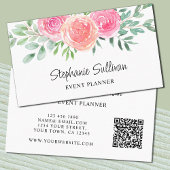 Waterverf Floral QR Code Event Planner Visitekaartje