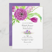 Waterverf Floral QR Code RSVP Spring Wedding