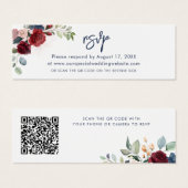 Waterverf Floral QR Code Script Wedding RSVP Kaart (Voorkant /achterkant)