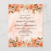 Waterverf Floral QR Code Wedding nodigt uit (Voorkant)
