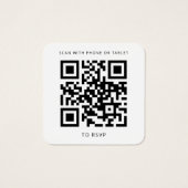 Waterverf Floral QR Code Wedding RSVP Kaart (Achterkant)