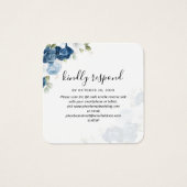 Waterverf Floral QR Code Wedding RSVP Kaart (Voorkant)
