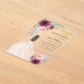 Waterverf Floral Quinceanera 15e verjaardag Acryl Uitnodigingen (Laagn)