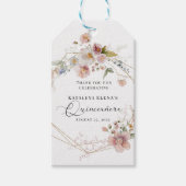 Waterverf Floral Quinceanera Cadeaulabel (Voorkant)