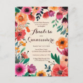 Waterverf Floral Quinceañera CUSTOM Briefkaart (Voorkant)