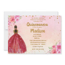 Waterverf Floral Quinceanera