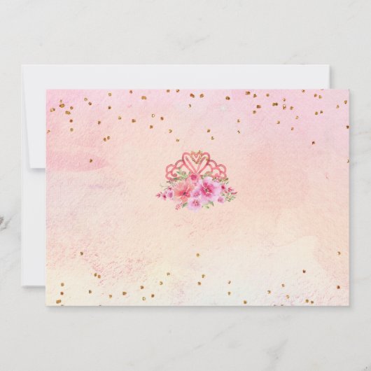 Waterverf Floral Quinceanera Kaart (Achterkant)