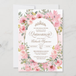 Waterverf Floral Quinceanera Kaart