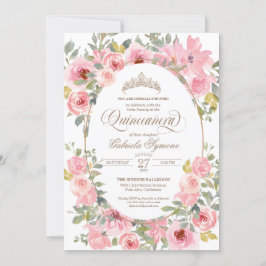 Waterverf Floral Quinceanera Kaart