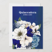 Waterverf Floral Quinceañera Kaart (Achterkant)