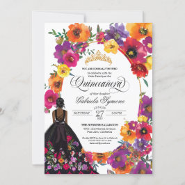 Waterverf Floral Quinceañera Kaart