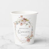 Waterverf Floral Quinceanera Papieren Bekers (Voorkant)