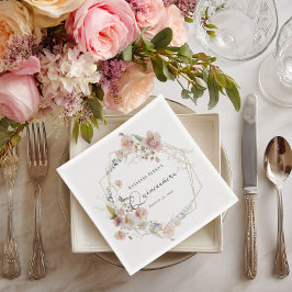 Waterverf Floral Quinceanera Papieren servetten