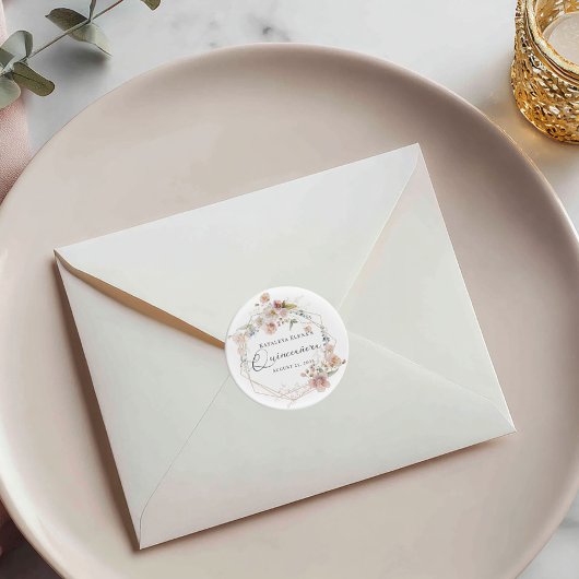 Waterverf Floral Quinceanera Ronde Sticker