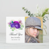 Waterverf Floral Quinceañera T Bedankkaart (Staand voorkant)