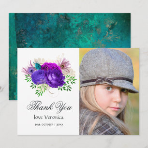 Waterverf Floral Quinceañera T Bedankkaart