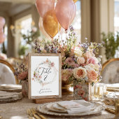 Waterverf Floral Quinceanera tafelnummer