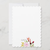 Waterverf Floral Quinceañera Uitnodiging (Achterkant)