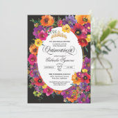 Waterverf Floral Quinceañera van Bright Fiesta Kaart (Staand voorkant)