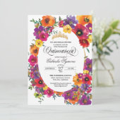 Waterverf Floral Quinceañera van Bright Fiesta Kaart (Staand voorkant)