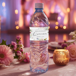 Waterverf Floral Quinceanera Waterfles Etiket