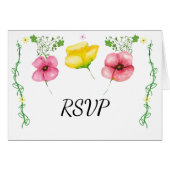 Waterverf Floral Reception RSVP (Voorkant Horizontaal)