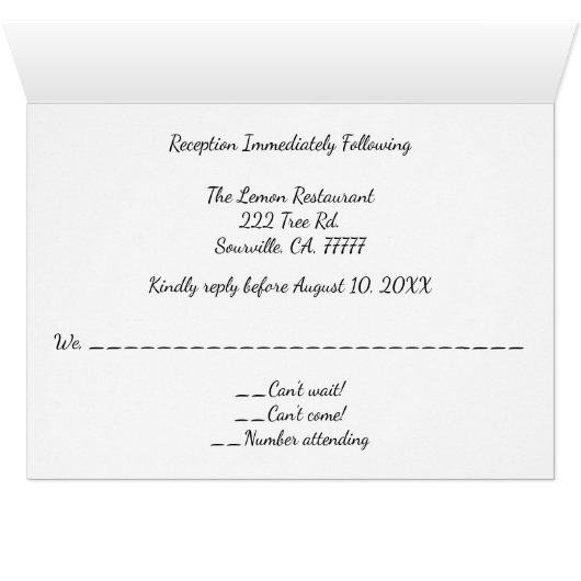 Waterverf Floral Reception RSVP (Binnen Horizontaal (Onder))