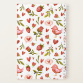  Waterverf Floral Red Roses Bird Pattern Notitieboek (Achterkant)