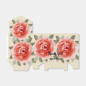 Waterverf Floral Red Roses met lintent Bedankdoosjes (Uitgevouwen)