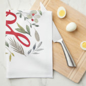 Waterverf Floral Red Script Theedoek (Quarter Fold)