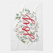 Waterverf Floral Red Script Theedoek (Verticaal)