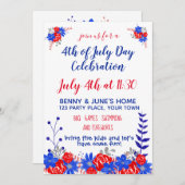 Waterverf Floral Red White Modern Kaart (Voorkant / Achterkant)